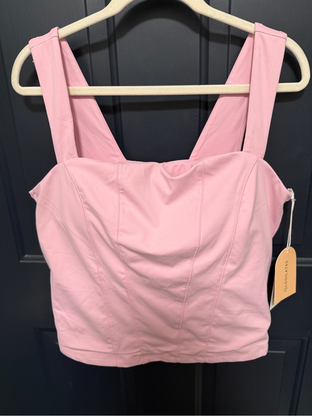Structured Corset Crop Top in Light Pink